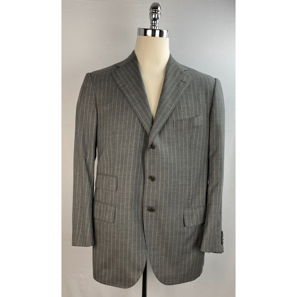 Cesare Attolini Bespoke Gray 100% Cashmere Men's Jacket IT 52, US 42R